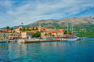 Fototapeta na wymiar Croatia, island of Korcula view of the city of Korcula