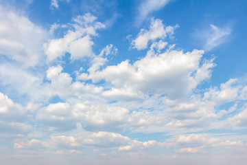 White clouds in the blue sky. Background. Texture