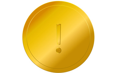gold coin with exclamation mark