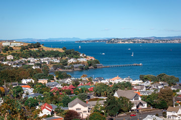 Residential homes and yachts in the bay