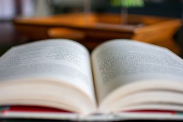 book on wooden table