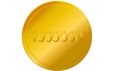 simple gold coin money number million 1000000 winner