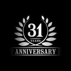 31 years logo design template. Anniversary vector and illustration template.