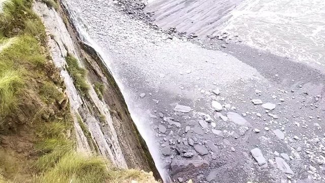 Mirador De Mendatagaina Beach In Spain. Slow Motion Tilt Up Footage