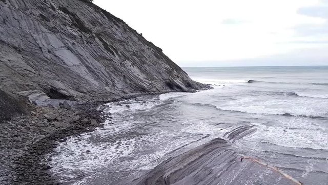 Mirador De Mendatagaina Beach In Spain. Slow Motion Footage