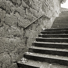 Treppe in der historischen Altstadt von Karlovy Vary in der Tschechischen Republik