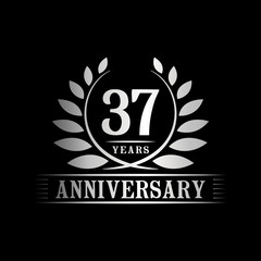 37 years logo design template. Anniversary vector and illustration template.
