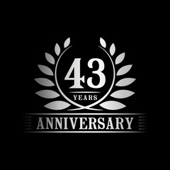 43 years logo design template. Anniversary vector and illustration template.