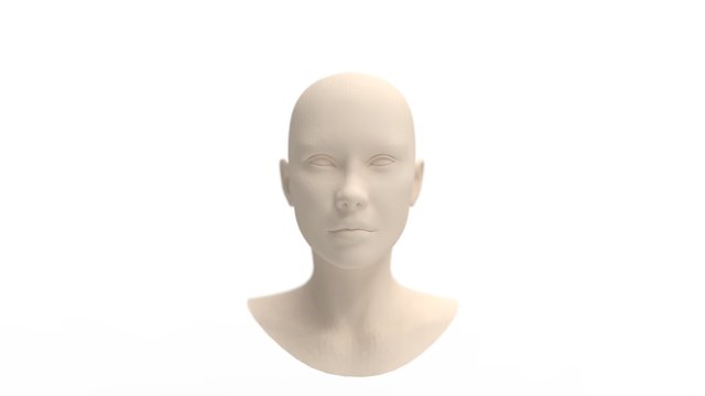 3d rendering of a human face mannequin isolated in studio background