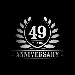 49 years logo design template. Anniversary vector and illustration template.