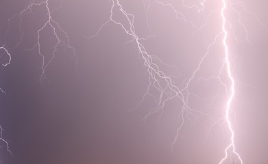 thundercloud and lightning in the night sky