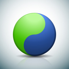 Eco Green And Blue Spyral Clean Pure concept button illustration