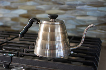 kettle on a gas stove