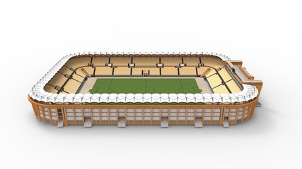 3d rendering of a football stadium isolated in white background