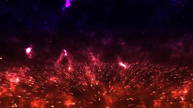 Abstract animation design for Large Hadron Collider particles explosion hi tech video projects. Abstract space universe galaxy motion graphic.