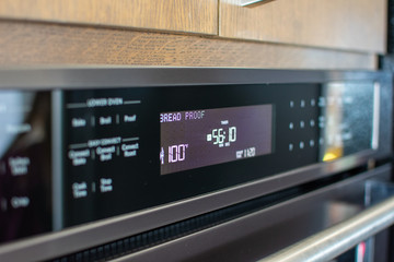 Oven display with bread proof setting on