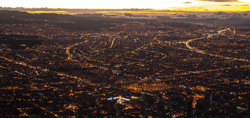 Bogota city at night, Colombia