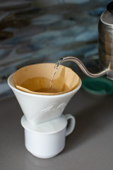 Making pour over coffee