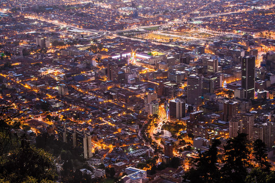 Bogota City At Night, Colombia