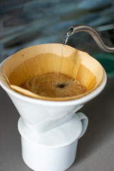 Making pour over coffee