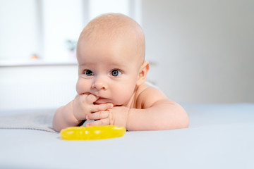 bright portrait of adorable baby boy