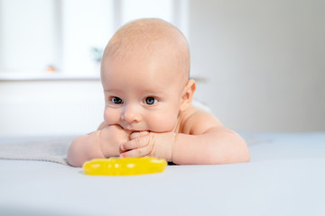 bright portrait of adorable baby boy