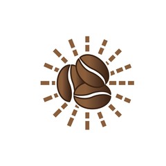 coffee beans template vector icon illustration