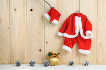 Obraz premium Santa Claus costume for New Year and Christmas holidays