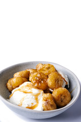 icecream and fried bananas