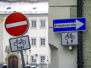 Verkehrsschilder Einfahrt Verboten Einbahnstrasse Schilderwald