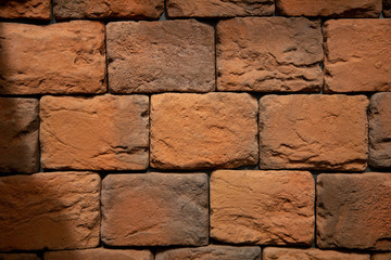 Old red brick wall texture background. CloseUp.