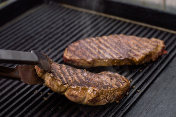 steak on the grill