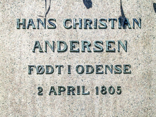 Hans Christian Andersen Denkmal, geboren in Odense, 2. April 180