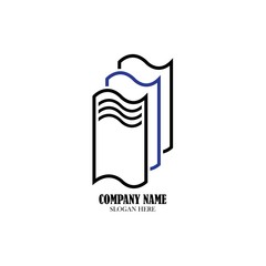 book logo and book icon design template