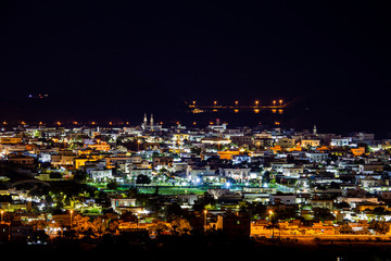 night cityscape from above in Fujairah