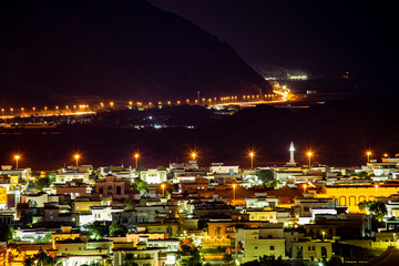 Fototapeta na wymiar night cityscape from above in Fujairah