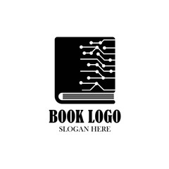 Pixel Digital Book Logo Template Design Vector, Emblem, Design Concept, Creative Symbol, Icon