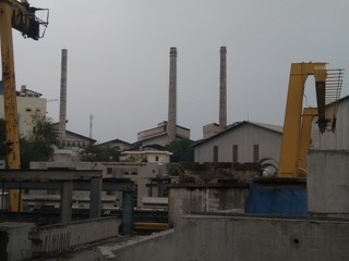 factory with chimneys