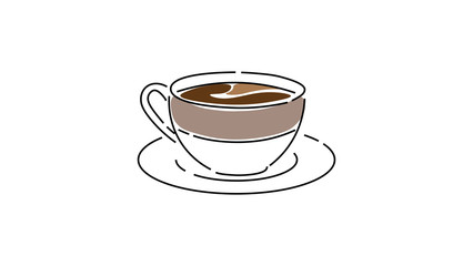 Coffee illustration. Hand drawn vector banner. Coffee beans, leaves, branch, flowers.