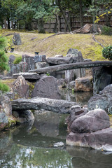 Beautiful Japanese garden inside Nijo Castle in Kyoto