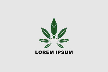Cannabis or Marijuana simple and modern vector logo template