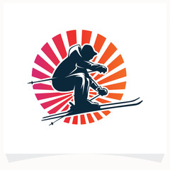 Winter Sport Logo. Skiing Logo Design Template