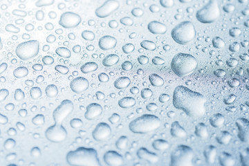 Blue water droplets