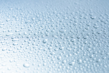 Blue water droplets