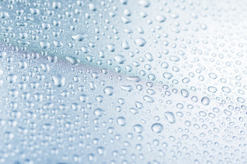 Blue water droplets