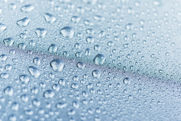 Blue water droplets