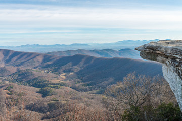 Side view of the very end point of McAfee Knob