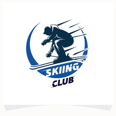 Winter Sport Logo. Skiing Logo Design Template