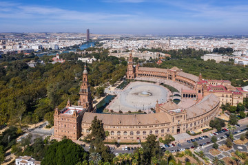 Naklejka premium aerial view of Plaza De Espana Sevilla