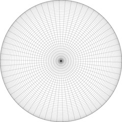 Aerial view of wireframe sphere globe vector on white background